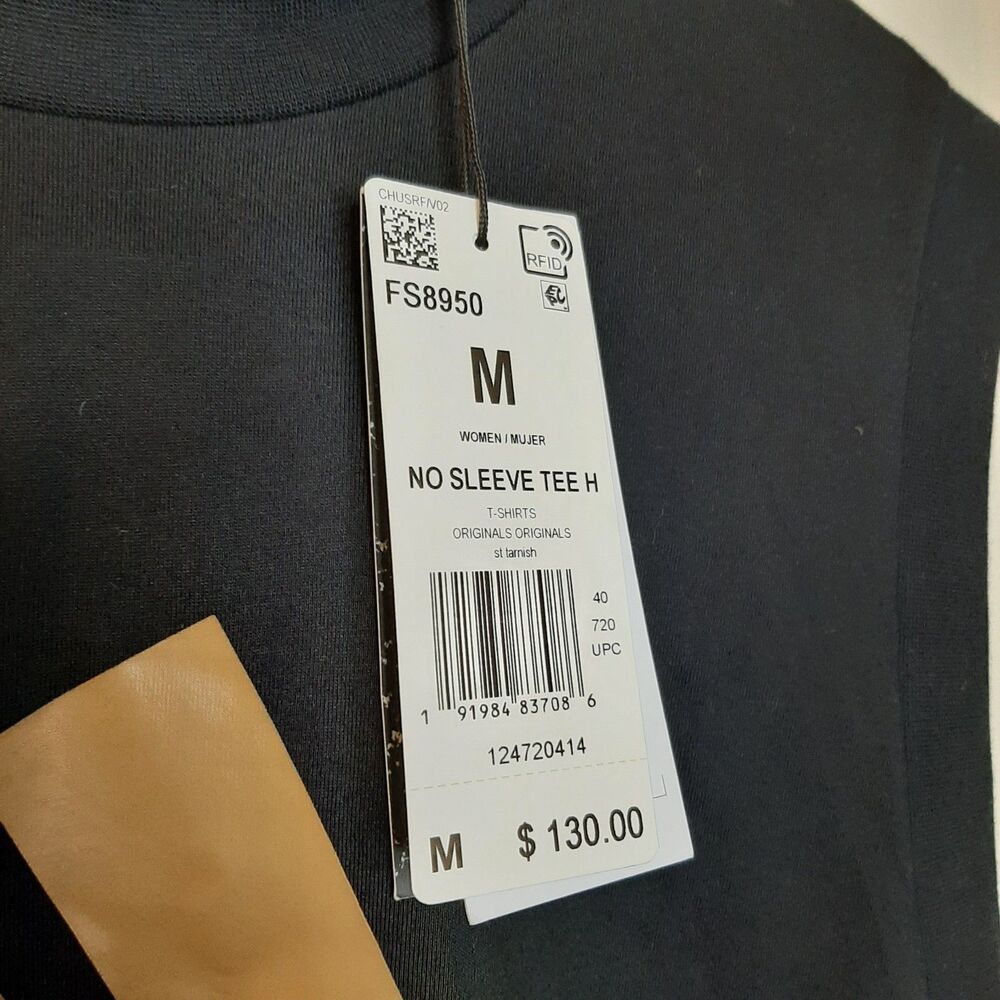 NEW Adidas HYKE Tank Top Black Gold Women Size M No Sleeve Tee Flare Sides - Picture 5 of 12